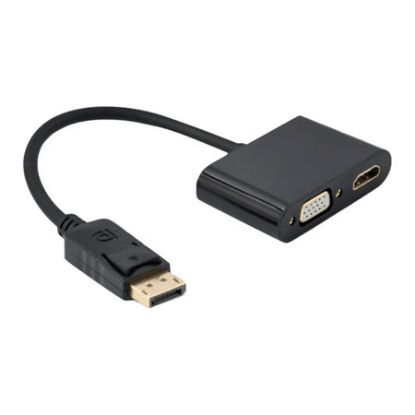 Imagem de Cabo Adaptador DisplayPort p/ HDMI + VGA M/F Gembird Preto - 10cm